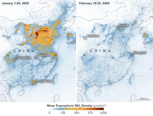 Comparison of Nitrogen dioxide gas of China.